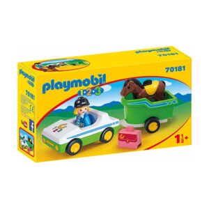 Playmobil 123: Car With Horse Trailer